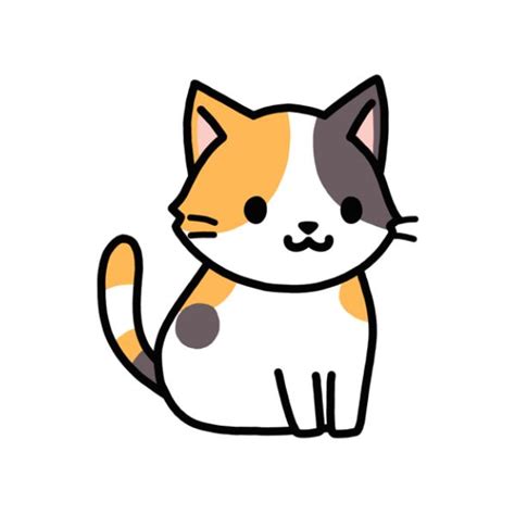 calico cat cartoon|calico cat drawing easy.